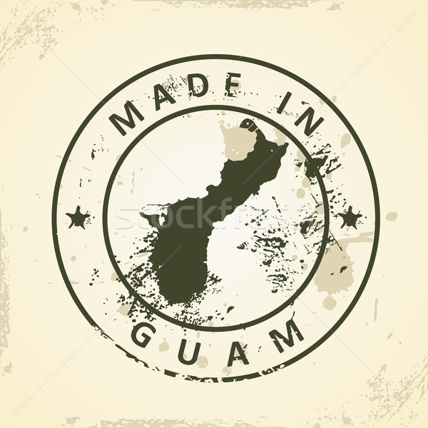 штампа карта Гуам Гранж морем путешествия Сток-фото © ojal