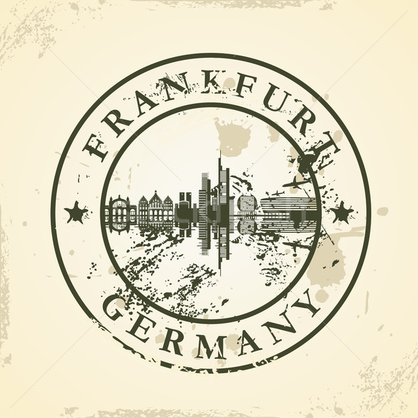 Grunge Frankfurt Niemcy działalności budynku Zdjęcia stock © ojal