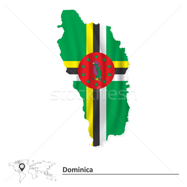 Mapa Dominica bandeira textura fundo arte Foto stock © ojal