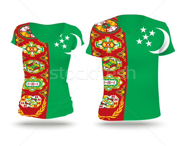 Bayrak gömlek dizayn Türkmenistan kadın adam Stok fotoğraf © ojal
