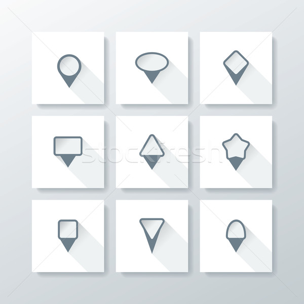 Vector flat icon set - map pins Stock photo © ojal
