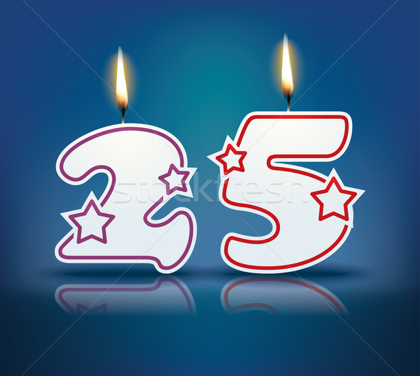 Aniversário vela número 25 chama eps Foto stock © ojal