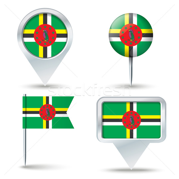 Foto stock: Mapa · bandeira · Dominica · negócio · estrada · branco