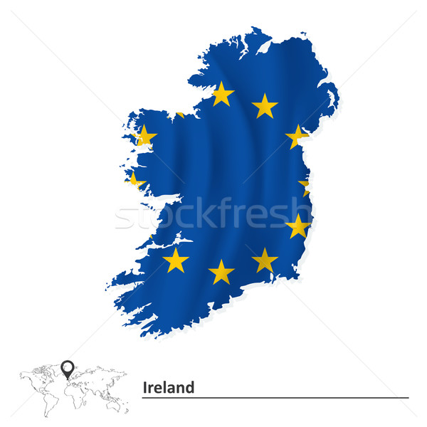 Map of Ireland with European Union flag Stock photo © ojal