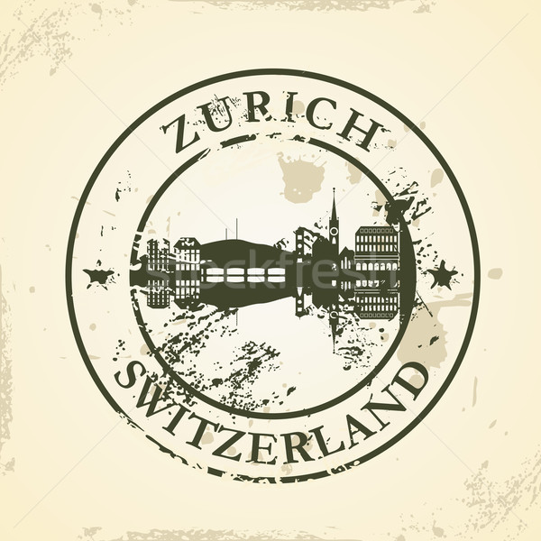 Grunge rubber stamp with Zurich, Switzerland Stock photo © ojal