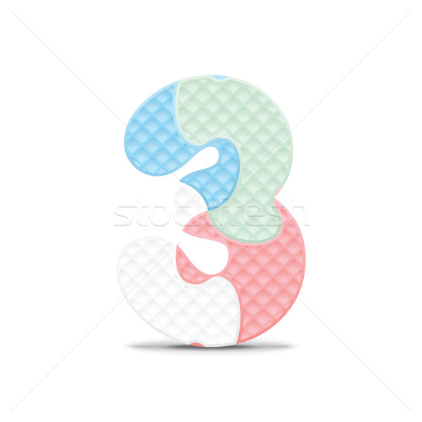 Vector number 3 written with alphabet puzzle Stock photo © ojal
