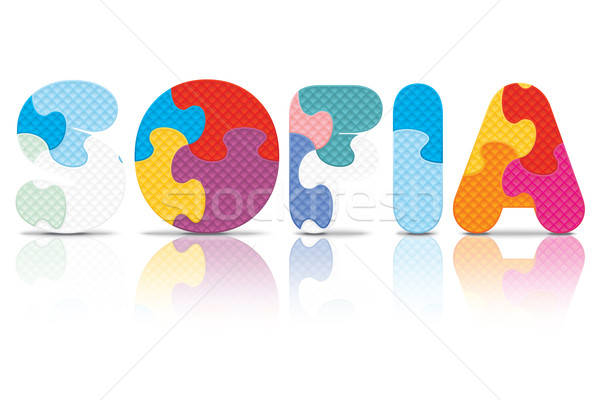 Vektor Szófia írott ábécé puzzle szeretet Stock fotó © ojal