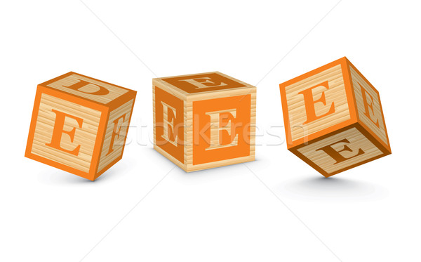 Vector letter E wooden alphabet blocks Stock photo © ojal