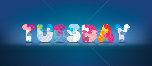 Vector TUESDAY written with alphabet puzzle Stock photo © ojal