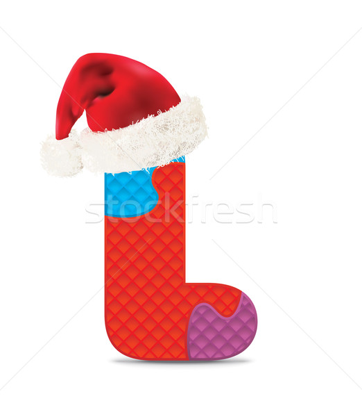 Litera l scris alfabet puzzle Crăciun pălărie Imagine de stoc © ojal