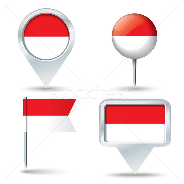 Map pins with flag of Monaco Stock photo © ojal