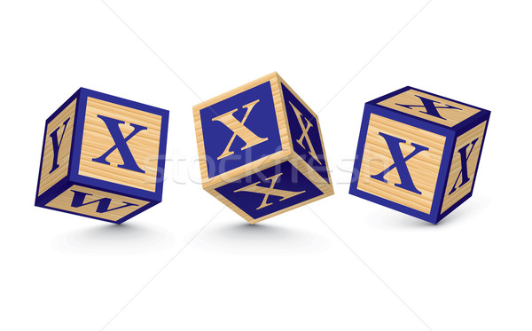 Vector letter X wooden alphabet blocks Stock photo © ojal