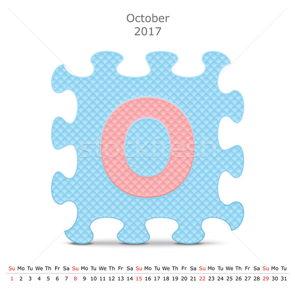 October 2017 puzzle calendar Stock photo © ojal