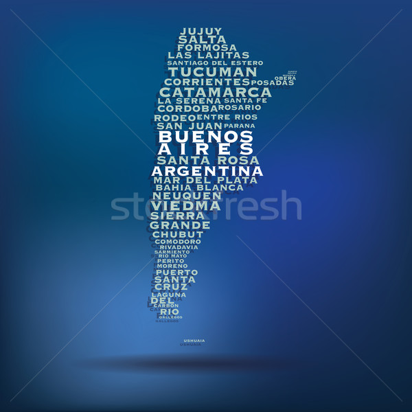Argentina map made with name of cities Stock photo © ojal