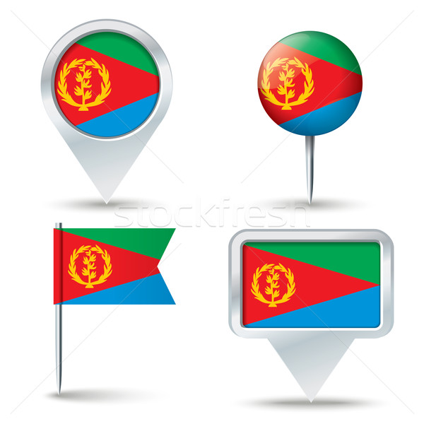Map pins with flag of Eritrea Stock photo © ojal