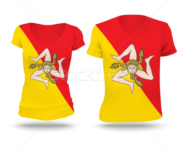 Flag shirt design of Sicily Stock photo © ojal
