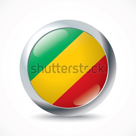 Köztársaság Kongó zászló gomb textúra utazás Stock fotó © ojal