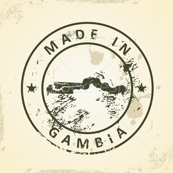 Stamp with map of Gambia Stock photo © ojal