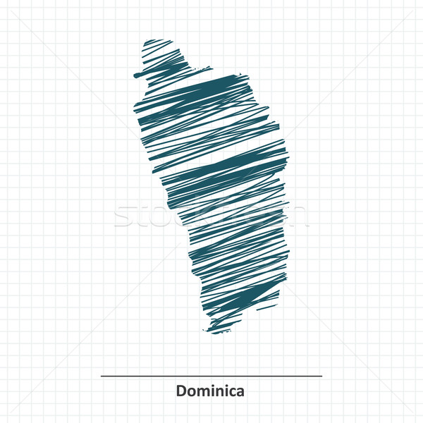 Rabisco esboço Dominica mapa textura fundo Foto stock © ojal
