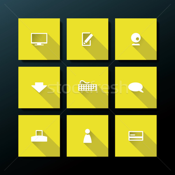 Vector pictograma web set calculator telefon hartă Imagine de stoc © ojal