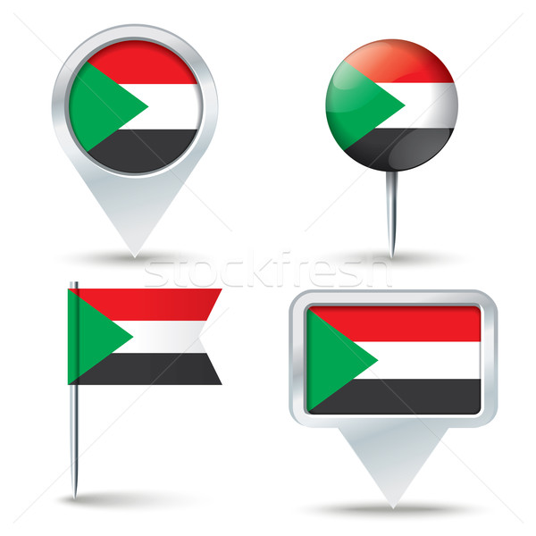 Mappa bandiera Sudan business strada bianco Foto d'archivio © ojal