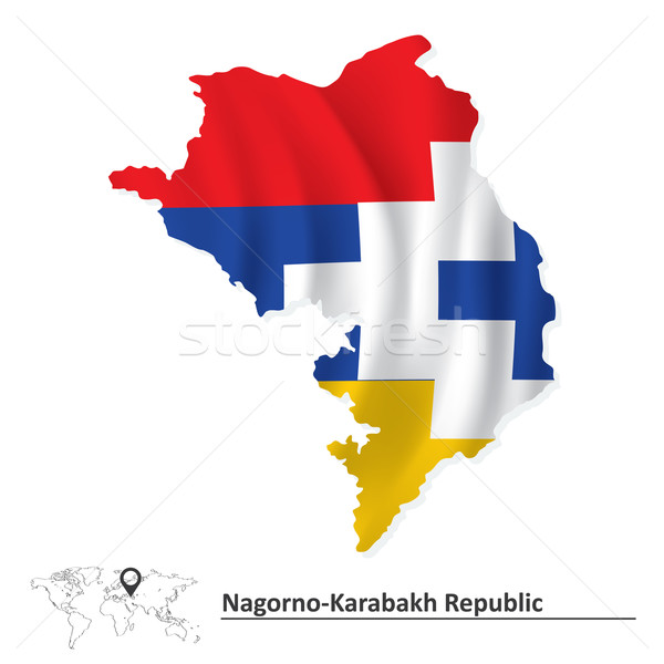Map of Nagorno-Karabakh Republic with flag Stock photo © ojal