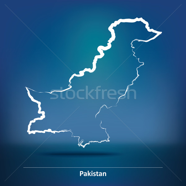 Doodle Map of Pakistan Stock photo © ojal