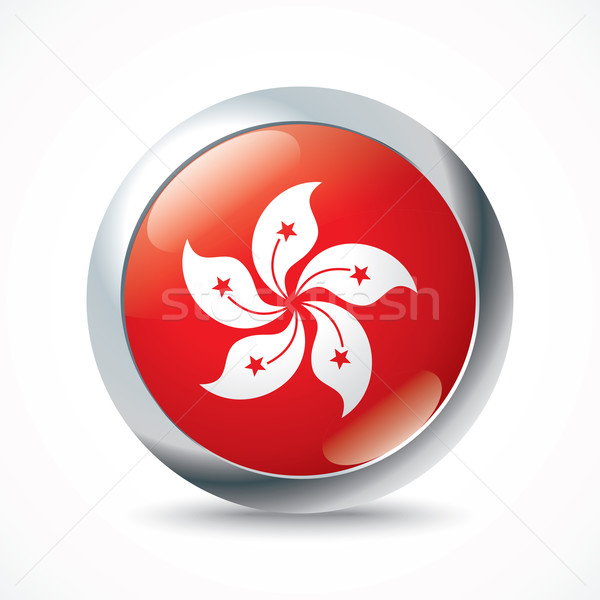 Hong Kong flag button Stock photo © ojal