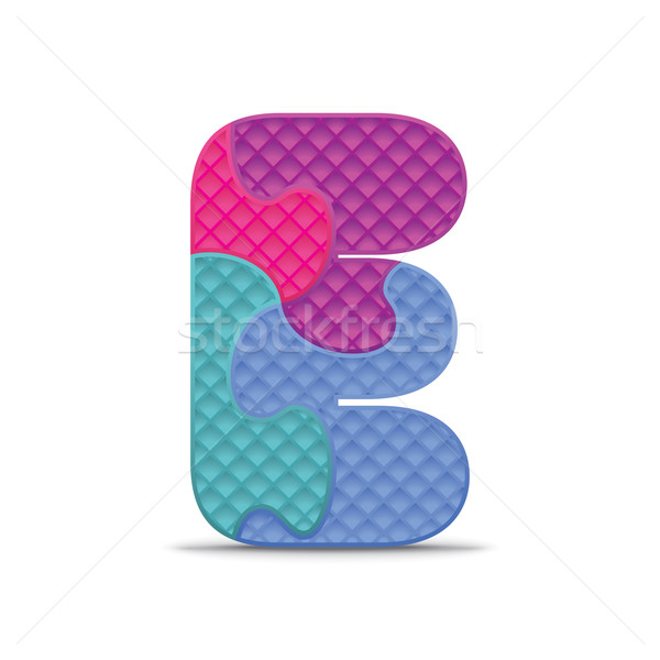 Vector letter E written with alphabet puzzle Stock photo © ojal