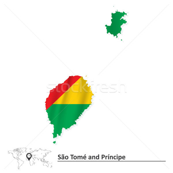 Map of Sao Tome and Principe with flag Stock photo © ojal
