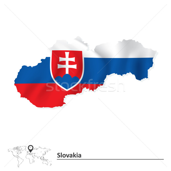 Mapa Eslovaquia bandera fondo marco viaje Foto stock © ojal