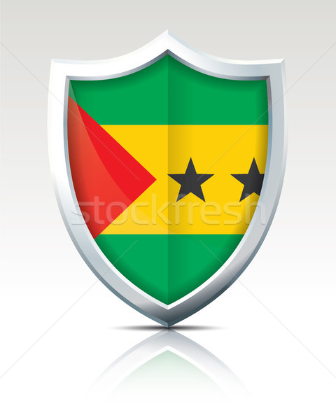 Shield with Flag of Sao Tome and Principe Stock photo © ojal