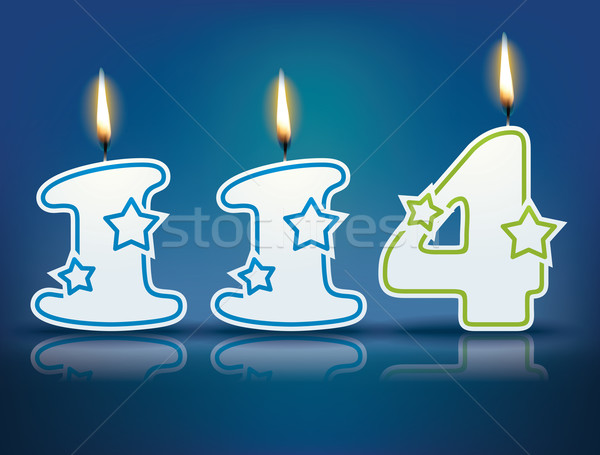 Születésnap gyertya szám láng eps 10 Stock fotó © ojal