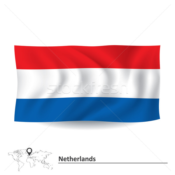 Foto stock: Bandeira · Holanda · mundo · azul · silhueta · digital