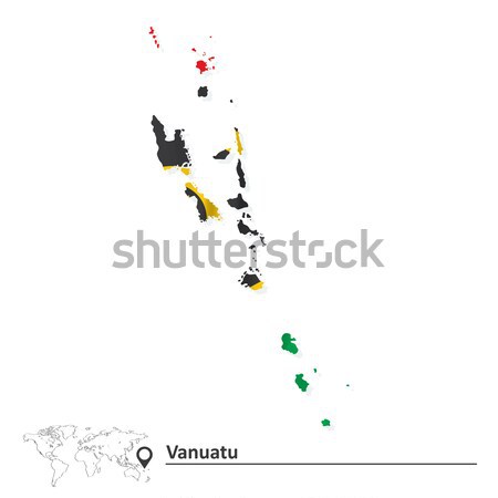 Map of Vanuatu with flag Stock photo © ojal