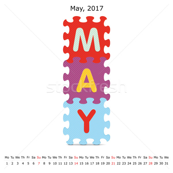 May 2017 puzzle calendar Stock photo © ojal
