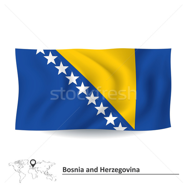 Flagge Bosnien-Herzegowina Stadt abstrakten Design Reise Stock foto © ojal