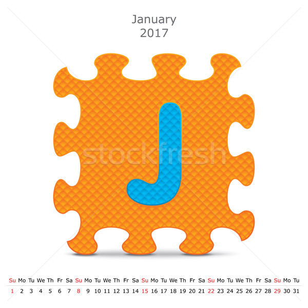 January 2017 puzzle calendar Stock photo © ojal