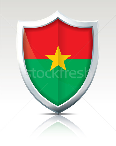 Stock photo: Shield with Flag of Burkina Faso