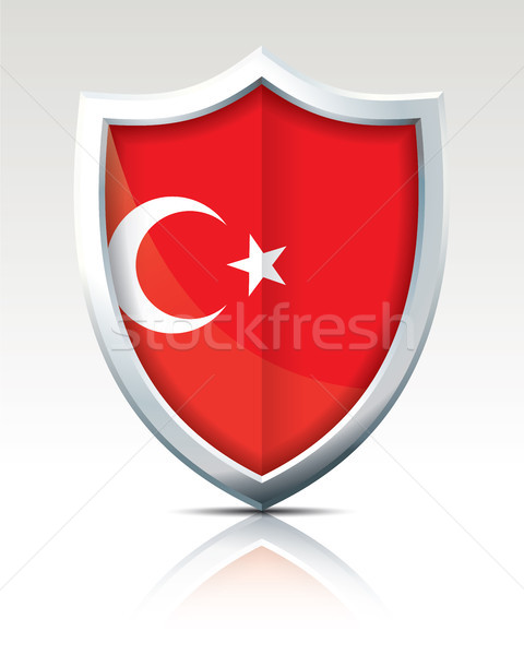 Escudo bandera Turquía mapa mundo signo Foto stock © ojal