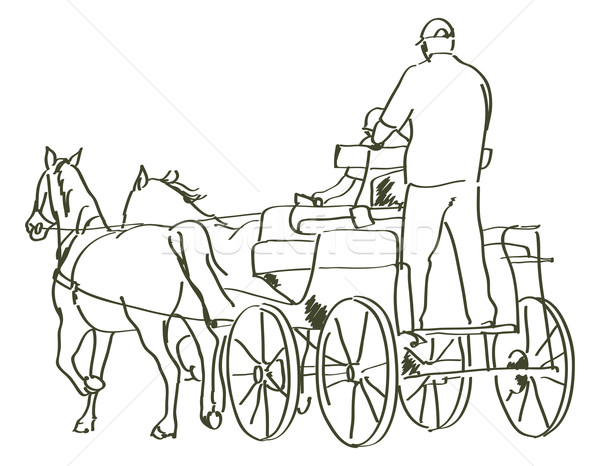 рисованной лошадей спорт природы знак фермы Сток-фото © ojal