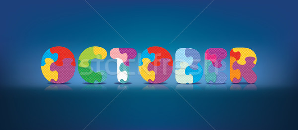 Vector OCTOBER written with alphabet puzzle Stock photo © ojal