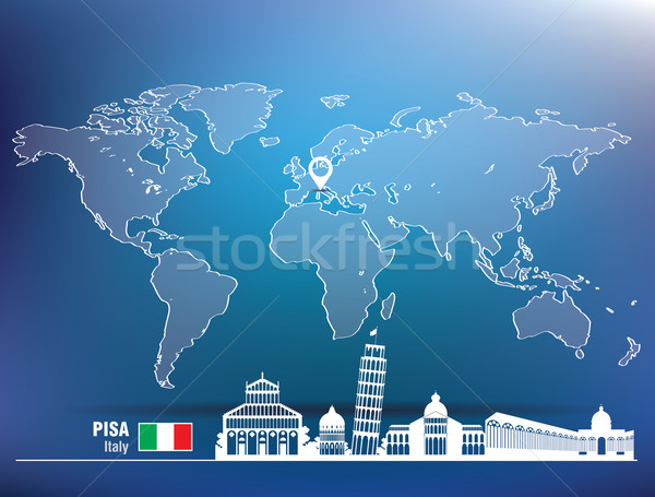 Map pin with Pisa skyline Stock photo © ojal