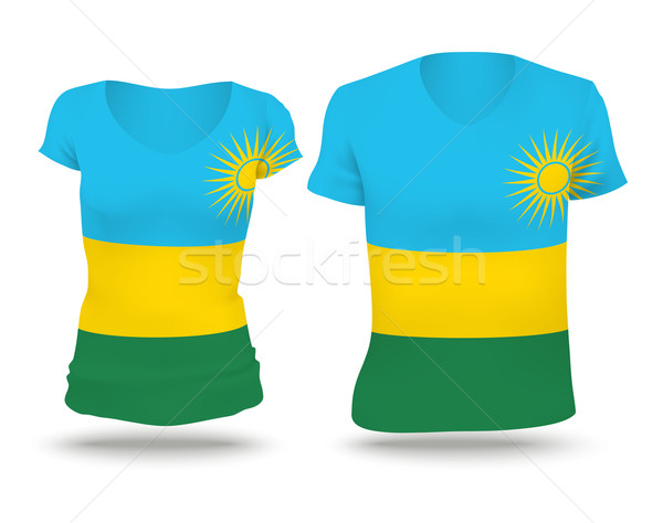 Banderą shirt projektu Rwanda kobieta człowiek Zdjęcia stock © ojal