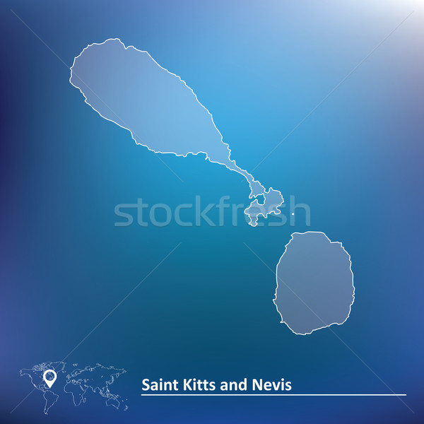 Map of Saint Kitts and Nevis Stock photo © ojal