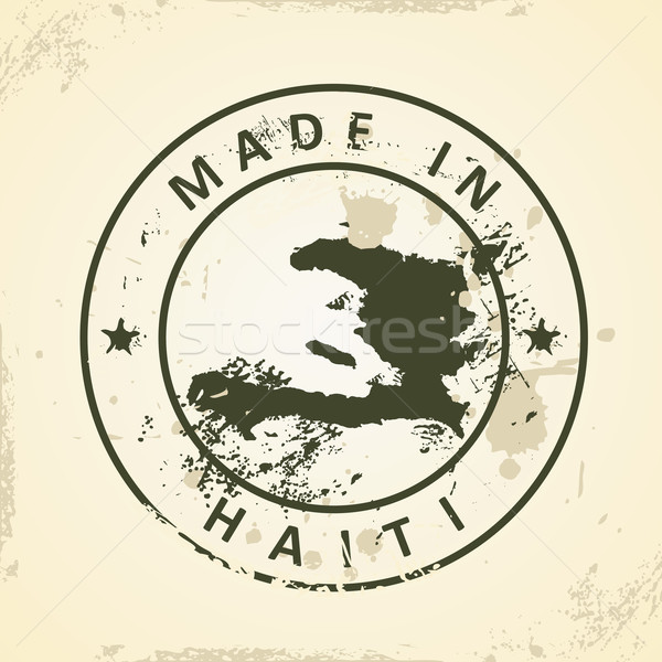 Stamp with map of Haiti Stock photo © ojal