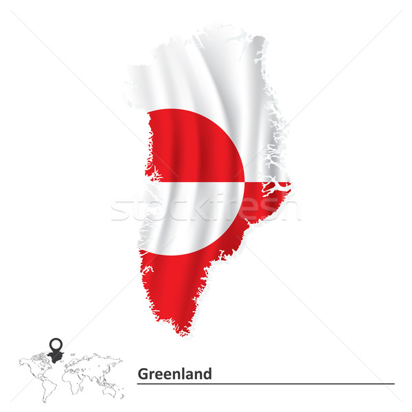 Map of Greenland with flag Stock photo © ojal