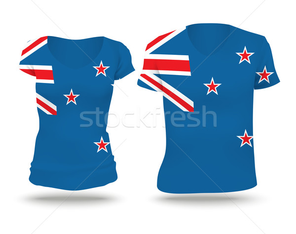 Flagge Shirt Design New Zealand Frau Mann Stock foto © ojal