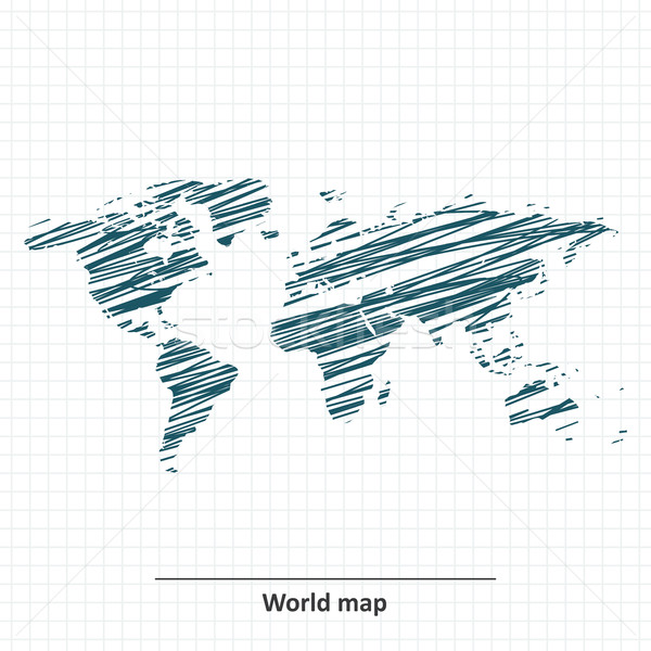 Stok fotoğraf: Karalama · kroki · dünya · haritası · iş · doku · çocuk
