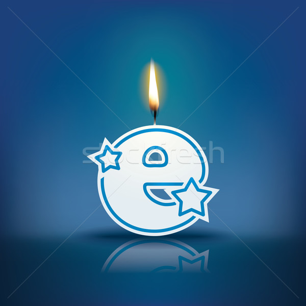 Candle letter e with flame Stock photo © ojal